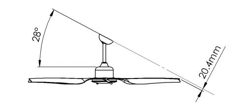 Energiespar Deckenventilator ECO-LED nickel 170 cm