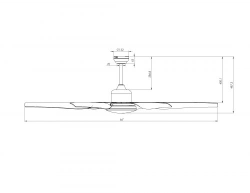 Energiespar Deckenventilator ECO-LED nickel 170 cm