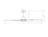 Ventilateur de plafond ECO-LED blanc 170 cm