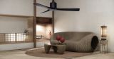 Ventilatore da soffitto NEW SLICE bronzo noce pale di legno 140 cm