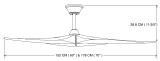 Ventilatore da soffitto KOA nichel aged pewter 152 cm