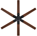 Ventilateur de plafond AIR-200 noir 200 CM noyer