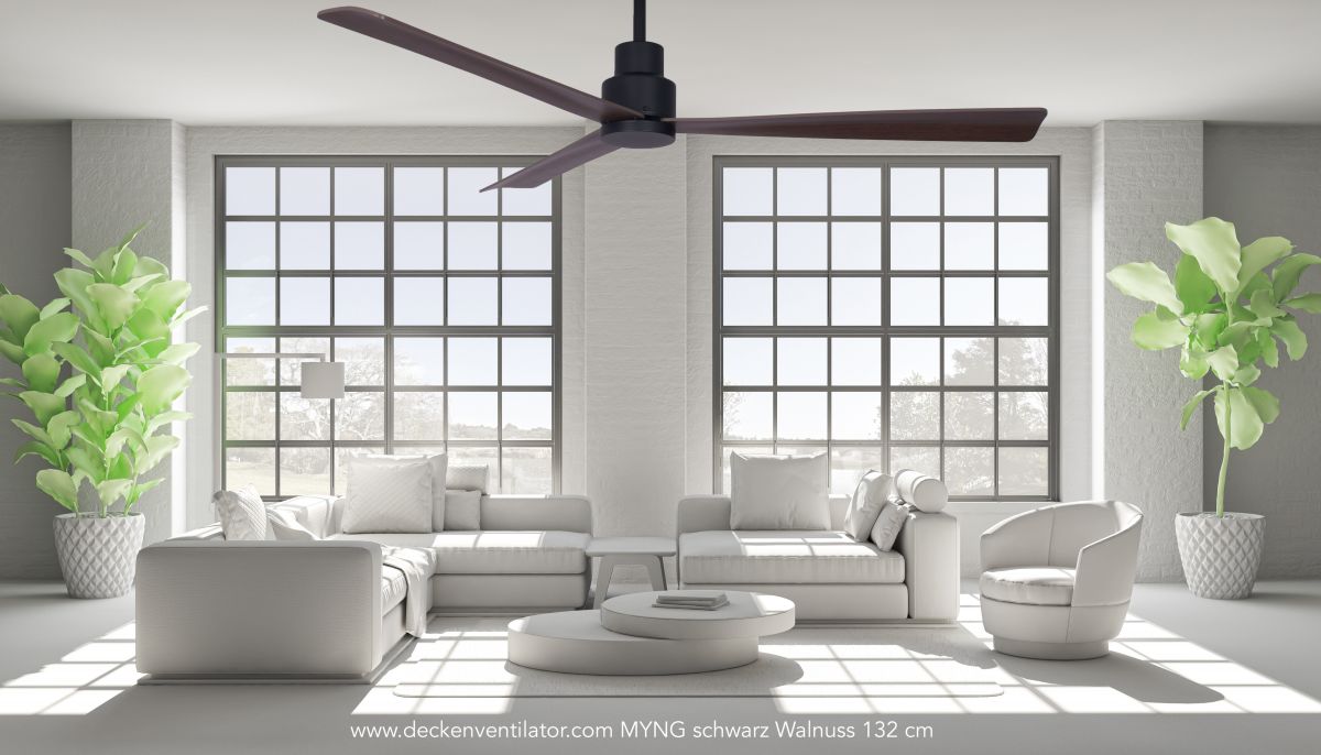 Ventilateur de plafond MYNG noir 132 cm