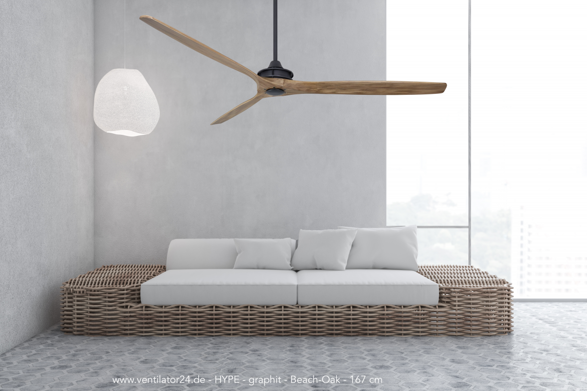 Ventilatore da soffitto HYPE GRAPHIT Wi-Fi Beach Oak
