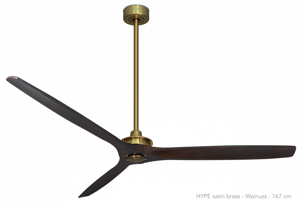 Ventilador de techo HYPE WI-FI SOFT BRASS Nogal