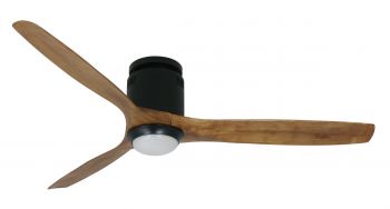 Ventilatore da soffitto SLICELIGHT Wi-Fi nero rovere